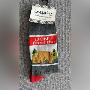 LEGALE Don’t Feed the Bear Men’s Socks Size 8-12